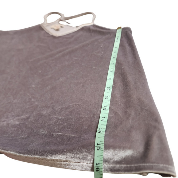 Madewell cross back silver velvet tank top size smal - Picture 7 of 7